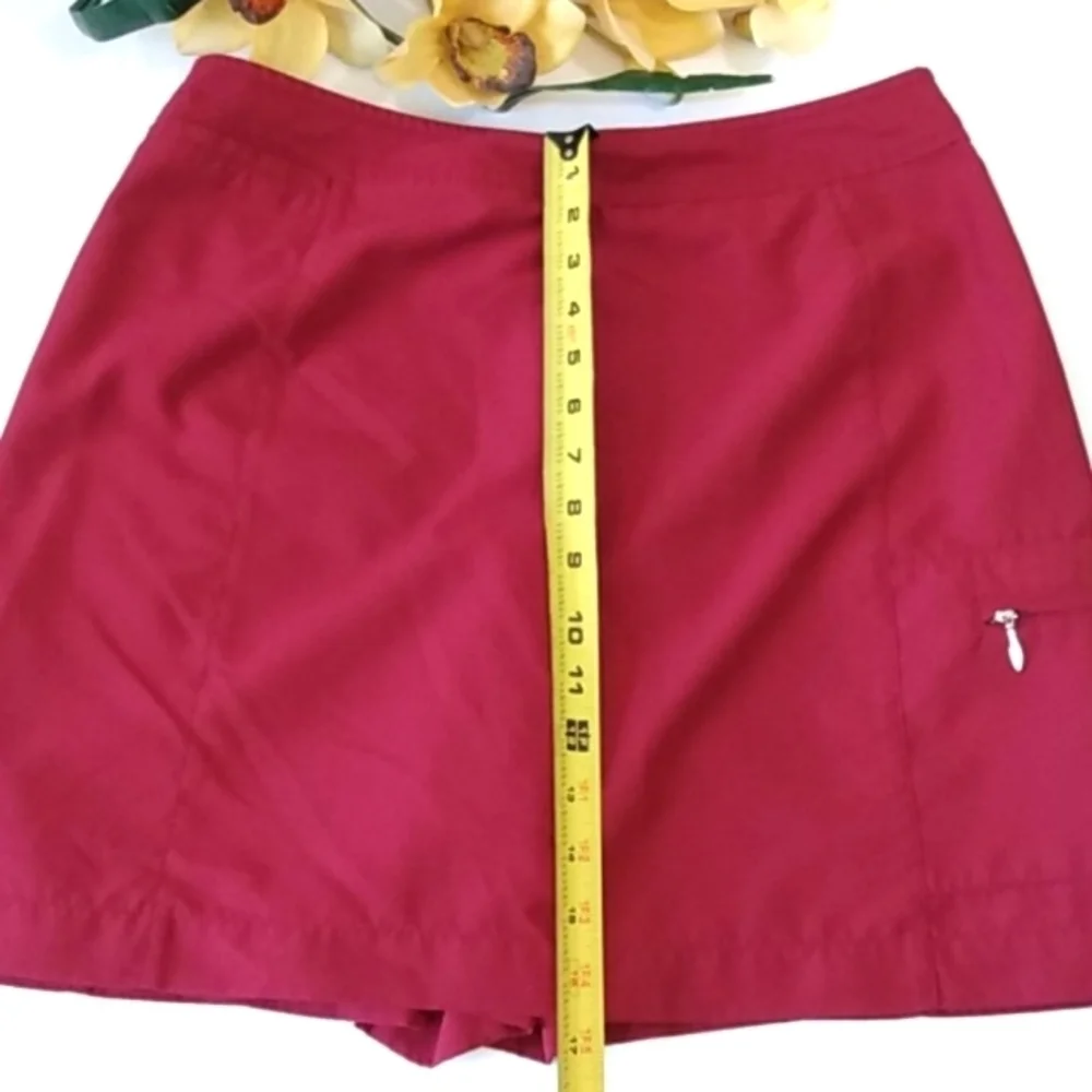 IZOD BURGUNDY SKORT SHORTS SKIRT SIZE 10 - Picture 11 of 11